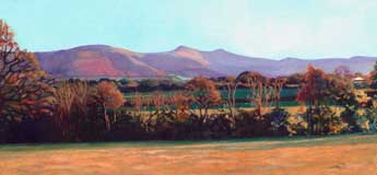 The Brecon Beacons, from a watercolour original by Hannah Lease